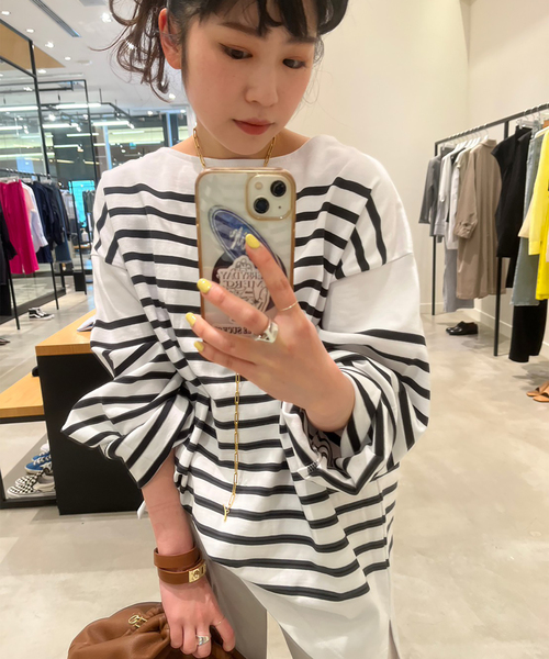 Johnbull Private labo（ジョンブルプライベートラボ）の「【JOHNBULL/ジョンブル】オーバーサイズバスクTシャツ（Tシャツ/カットソー・レディース・ブラック/ホワイト・FREE）」の2枚目の写真