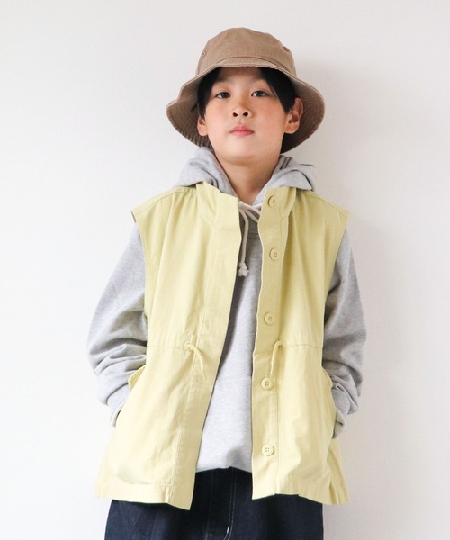 CIAOPANIC TYPY(チャオパニックティピー)の「【KIDS】リップストップスタンドベスト(ベスト・キッズ・カーキ/ホワイト/レモンイエロー・XL/M/XXL/S/L)」の18枚目の写真