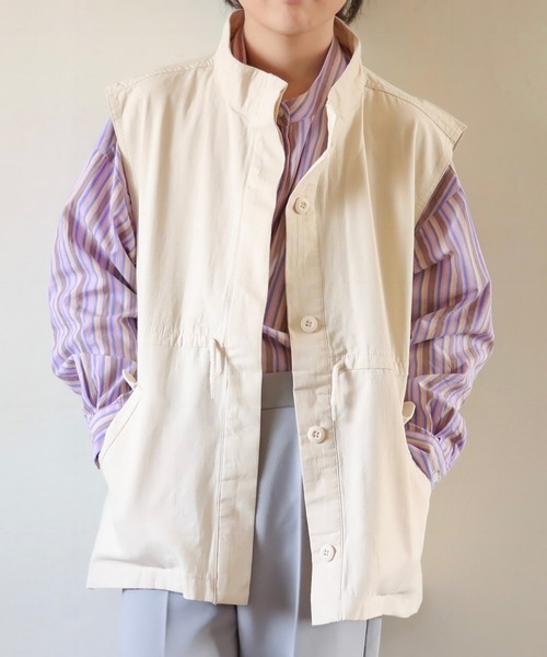 CIAOPANIC TYPY(チャオパニックティピー)の「【KIDS】リップストップスタンドベスト(ベスト・キッズ・カーキ/ホワイト/レモンイエロー・XL/M/XXL/S/L)」の15枚目の写真