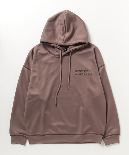 Beno(ビーノ)の「TECHダンボール ルーズシルエット 配色ステッチ バックフォトグラフィック フーディ(パーカー・メンズ・ブラック/ライトグレー/モカ/ダークブルー・M/L)」の11枚目の写真