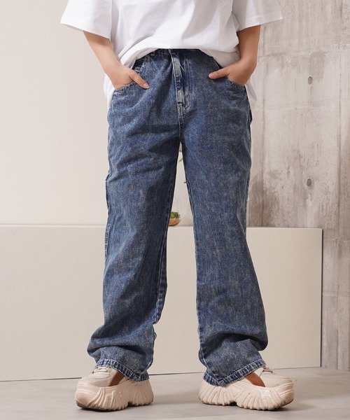 ペインター デニムパンツ M〜XL ワイドレッグ ジーンズ 10ozデニム セミワイド ペインターパンツ / ワイド
