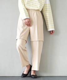 2wayデザイン ストレートツイルパンツ