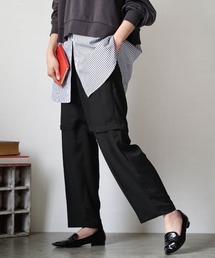 2wayデザイン ストレートツイルパンツ