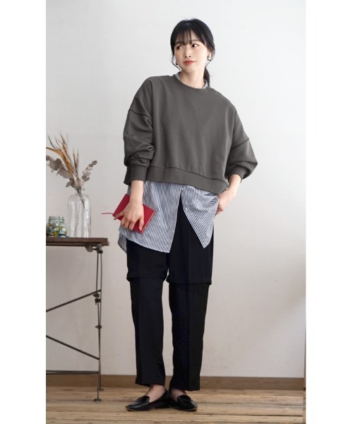 e-zakkamania stores（イーザッカマニアストアーズ）の「2wayデザイン ストレートツイルパンツ（その他パンツ・レディース・クリーム/ブラック/カーキ・M）」の6枚目の写真