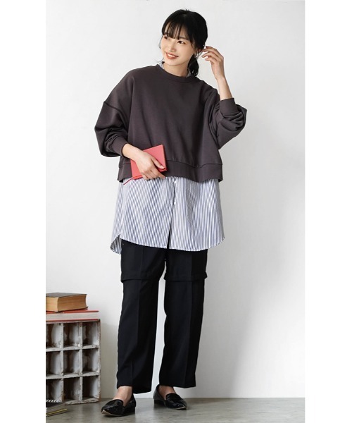 e-zakkamania stores（イーザッカマニアストアーズ）の「2wayデザイン ストレートツイルパンツ（その他パンツ・レディース・クリーム/ブラック/カーキ・M）」の21枚目の写真