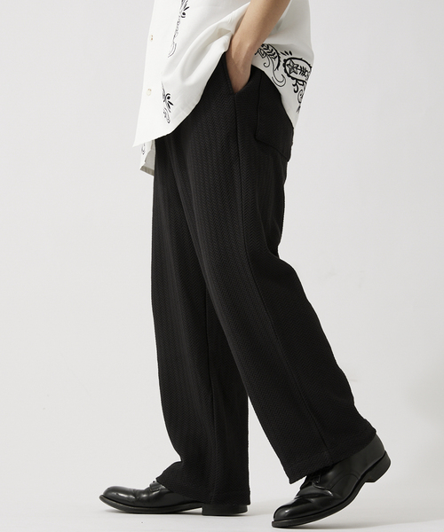 JOURNAL STANDARD relume(ジャーナルスタンダード レリューム)の「ニットジャガード イージーパンツ(その他パンツ・メンズ・ホワイト×ホワイト/ブラック/サファリグリーン・LARGE/MEDIUM)」の3枚目の写真