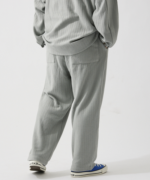 JOURNAL STANDARD relume(ジャーナルスタンダード レリューム)の「ニットジャガード イージーパンツ(その他パンツ・メンズ・ホワイト×ホワイト/ブラック/サファリグリーン・LARGE/MEDIUM)」の6枚目の写真