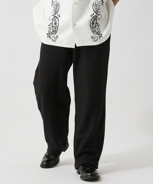 JOURNAL STANDARD relume(ジャーナルスタンダード レリューム)の「ニットジャガード イージーパンツ(その他パンツ・メンズ・ホワイト×ホワイト/ブラック/サファリグリーン・LARGE/MEDIUM)」の18枚目の写真