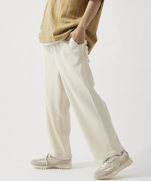 JOURNAL STANDARD relume(ジャーナルスタンダード レリューム)の「ニットジャガード イージーパンツ(その他パンツ・メンズ・ホワイト×ホワイト/ブラック/サファリグリーン・LARGE/MEDIUM)」の9枚目の写真