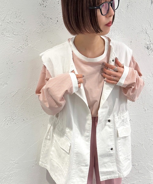 apres jour mignon（アプレジュールミニョン）の「ミリタリーベスト【ZOZOTOWN限定アイテム】（ベスト・レディース・ブラック/アイボリー/ベージュ/カーキ・フリー/X-LARGE）」の20枚目の写真