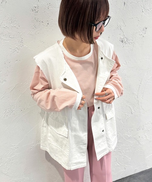 apres jour mignon（アプレジュールミニョン）の「ミリタリーベスト【ZOZOTOWN限定アイテム】（ベスト・レディース・ブラック/アイボリー/ベージュ/カーキ・フリー/X-LARGE）」の21枚目の写真