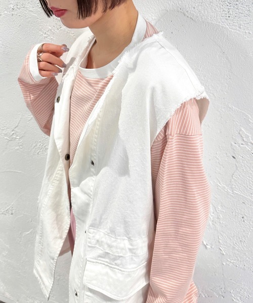 apres jour mignon（アプレジュールミニョン）の「ミリタリーベスト【ZOZOTOWN限定アイテム】（ベスト・レディース・ブラック/アイボリー/ベージュ/カーキ・フリー/X-LARGE）」の22枚目の写真