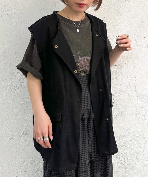 apres jour mignon（アプレジュールミニョン）の「ミリタリーベスト【ZOZOTOWN限定アイテム】（ベスト・レディース・ブラック/アイボリー/ベージュ/カーキ・フリー/X-LARGE）」の5枚目の写真