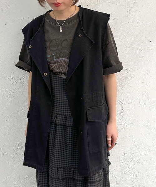 apres jour mignon（アプレジュールミニョン）の「ミリタリーベスト【ZOZOTOWN限定アイテム】（ベスト・レディース・ブラック/アイボリー/ベージュ/カーキ・フリー/X-LARGE）」の6枚目の写真