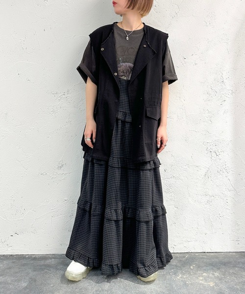apres jour mignon（アプレジュールミニョン）の「ミリタリーベスト【ZOZOTOWN限定アイテム】（ベスト・レディース・ブラック/アイボリー/ベージュ/カーキ・フリー/X-LARGE）」の9枚目の写真