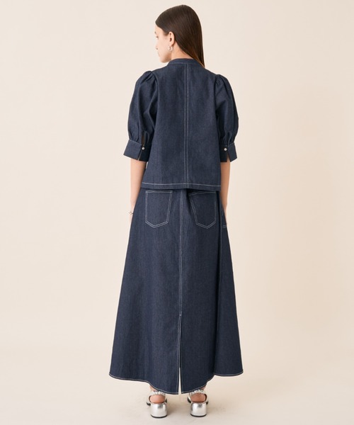 Solace（ソレイス）の「ツイルデニムフレアスカート（スカート・レディース・ネイビー/ホワイト・FREE）」の22枚目の写真