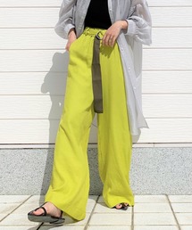 Q | レーヨンスラブDカンベルトワイドパンツ(その他パンツ)