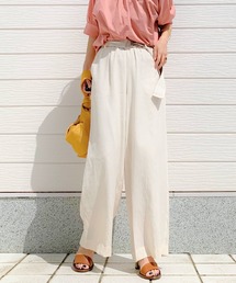 Q | レーヨンスラブDカンベルトワイドパンツ(その他パンツ)