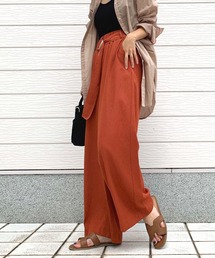 Q | レーヨンスラブDカンベルトワイドパンツ(その他パンツ)