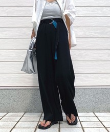 Q | レーヨンスラブDカンベルトワイドパンツ(その他パンツ)