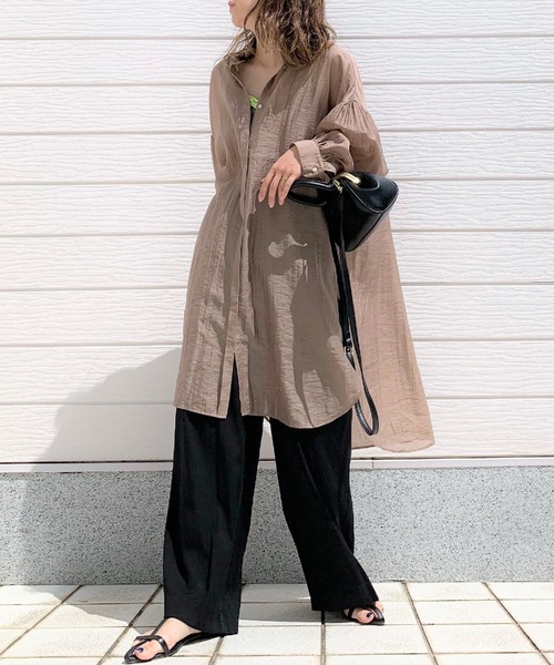 Q(キュー)の「レーヨンスラブDカンベルトワイドパンツ(その他パンツ・レディース・ライム/アイボリー/ブラック/カーキ/テラコッタ・MEDIUM)」の11枚目の写真