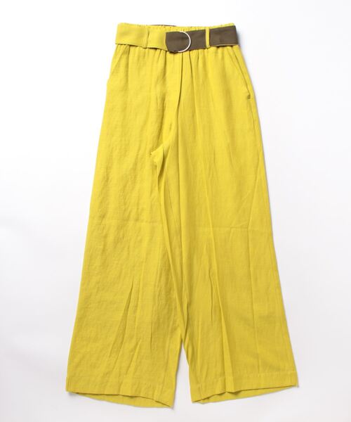 Q(キュー)の「レーヨンスラブDカンベルトワイドパンツ(その他パンツ・レディース・ライム/アイボリー/ブラック/カーキ/テラコッタ・MEDIUM)」の16枚目の写真