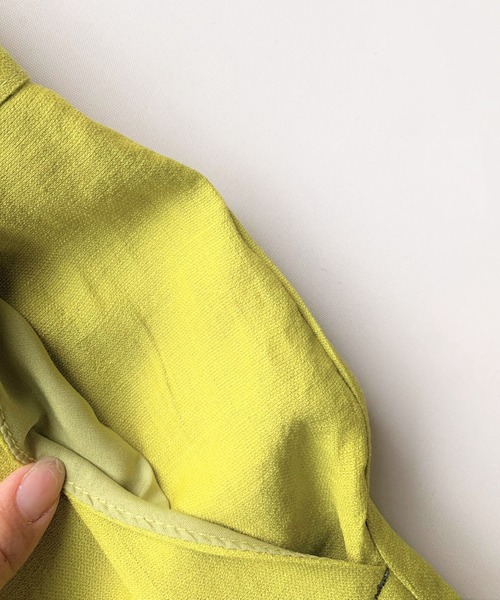 Q(キュー)の「レーヨンスラブDカンベルトワイドパンツ(その他パンツ・レディース・ライム/アイボリー/ブラック/カーキ/テラコッタ・MEDIUM)」の21枚目の写真