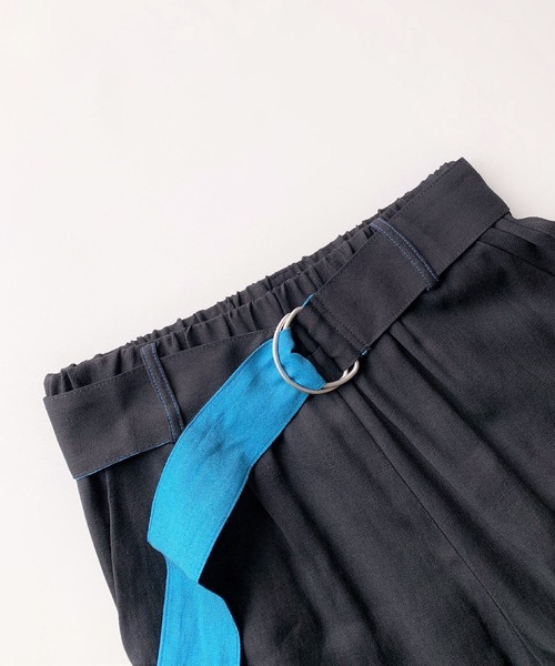 Q(キュー)の「レーヨンスラブDカンベルトワイドパンツ(その他パンツ・レディース・ライム/アイボリー/ブラック/カーキ/テラコッタ・MEDIUM)」の22枚目の写真