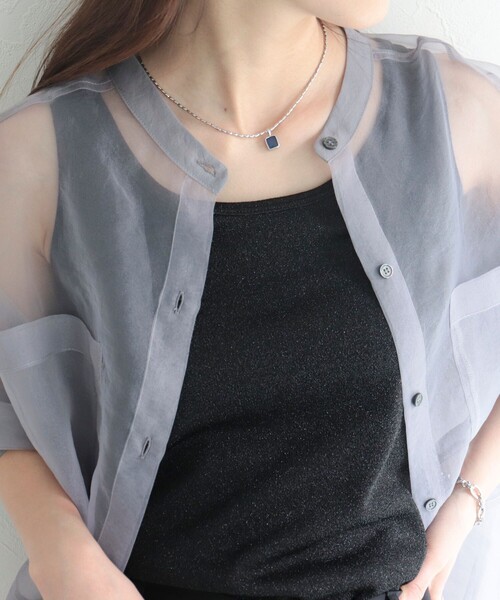 fredy emue（フレディエミュ）の「【fredyemueフレディエミュ】ラメタンクトップ（タンクトップ・レディース・ベージュ/ブラック/シルバー・38）」の2枚目の写真