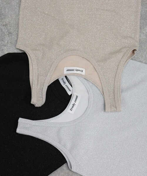 fredy emue（フレディエミュ）の「【fredyemueフレディエミュ】ラメタンクトップ（タンクトップ・レディース・ベージュ/ブラック/シルバー・38）」の10枚目の写真