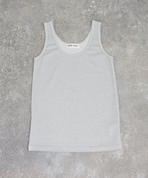 fredy emue（フレディエミュ）の「【fredyemueフレディエミュ】ラメタンクトップ（タンクトップ・レディース・ベージュ/ブラック/シルバー・38）」の9枚目の写真