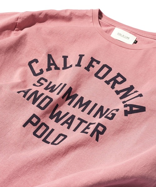 CAL O LINE（キャルオーライン）の「CAL O LINE　カリフォルニア ウェア ポロＴシャツ CL231-065（Tシャツ/カットソー・メンズ・ピンク/ホワイト・L/M）」の6枚目の写真
