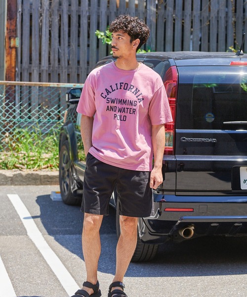 CAL O LINE（キャルオーライン）の「CAL O LINE　カリフォルニア ウェア ポロＴシャツ CL231-065（Tシャツ/カットソー・メンズ・ピンク/ホワイト・L/M）」の12枚目の写真