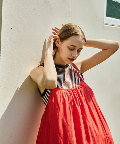 FREAK'S STORE（フリークスストア）の「インドティアードキャミワンピース（ワンピース・レディース・グリーン/ブラック/レッド・ﾌﾘ-）」の4枚目の写真