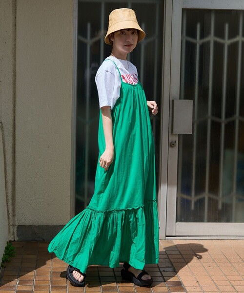 FREAK'S STORE（フリークスストア）の「インドティアードキャミワンピース（ワンピース・レディース・グリーン/ブラック/レッド・ﾌﾘ-）」の9枚目の写真