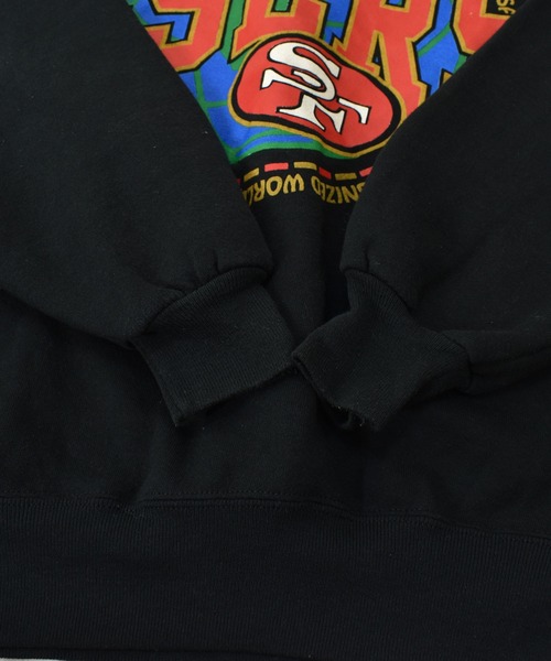 NBA/NFL/NHL/MLB(エヌビーエーエヌエフエルエヌエイチエルエムエルビー)の「【ヴィンテージ古着】RUSSELL ATHLETIC/ ラッセル NFL 49ERS クルーネックスウェット USA製(スウェット・メンズ・ブラック・X-LARGE)」の5枚目の写真