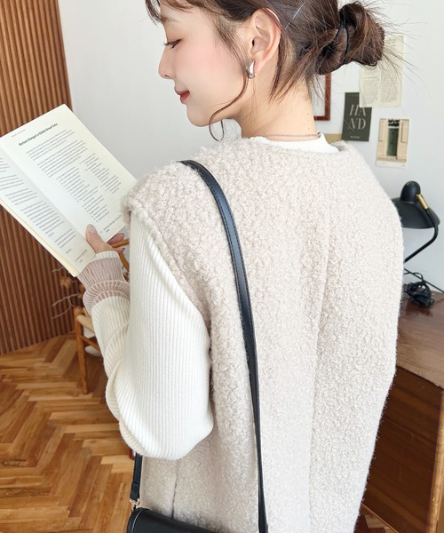 セール】リングフェイクウールVネックジャンパースカート（ジャンパー