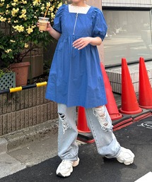 Alley by w closet | 【Alley】スクエアネックZIPワンピース(ワンピース)