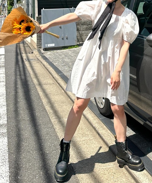 Alley by w closet(アリーバイダブルクローゼット)の「【Alley】スクエアネックZIPワンピース(ワンピース・レディース・オフホワイト/ブルー・FREE)」の19枚目の写真