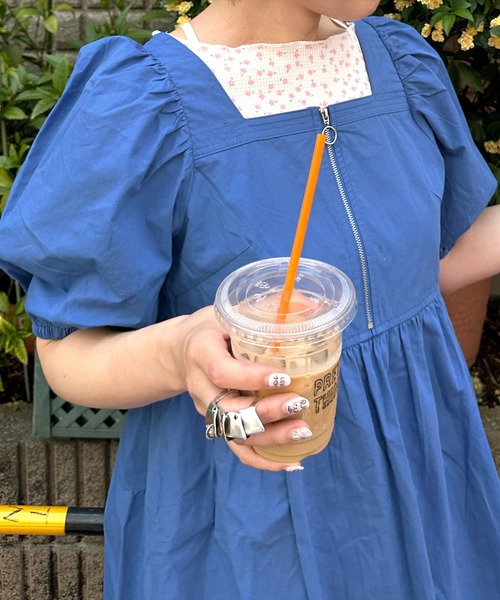 Alley by w closet(アリーバイダブルクローゼット)の「【Alley】スクエアネックZIPワンピース(ワンピース・レディース・オフホワイト/ブルー・FREE)」の11枚目の写真