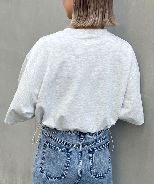 INGNI(イング)の「裾ドロスト胸ロゴショート5分袖Tシャツ(Tシャツ/カットソー・レディース・ブラック/オフホワイト/ミント/オートミール/ライトピンク/その他/ブラウン・M)」の14枚目の写真