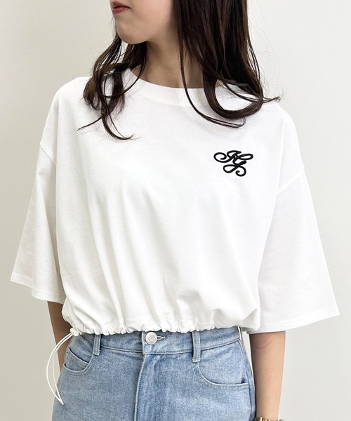 INGNI(イング)の「裾ドロスト胸ロゴショート5分袖Tシャツ(Tシャツ/カットソー・レディース・ブラック/オフホワイト/ミント/オートミール/ライトピンク/その他/ブラウン・M)」の22枚目の写真