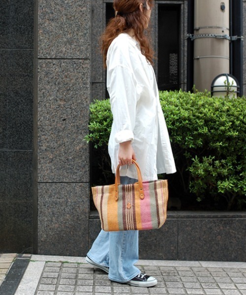 CLEDRAN(クレドラン)の「CL3516 MULTI STRIPE TOTE/M マルチカラー(かごバッグ・レディース・イエロー系その他/ピンク系その他/グリーン系その他/ブルー系その他・FREE)」の10枚目の写真