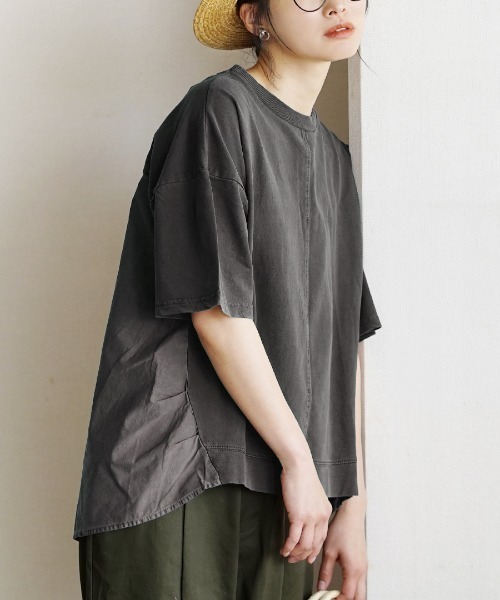 e-zakkamania stores(イーザッカマニアストアーズ)の「布帛切り替え 裏毛プルオーバー(Tシャツ/カットソー・レディース・イエロー/ブラック/アイボリー・M)」の2枚目の写真