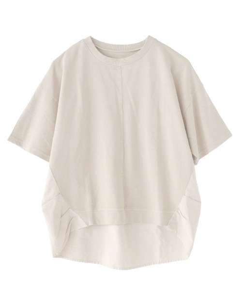 e-zakkamania stores(イーザッカマニアストアーズ)の「布帛切り替え 裏毛プルオーバー(Tシャツ/カットソー・レディース・イエロー/ブラック/アイボリー・M)」の5枚目の写真