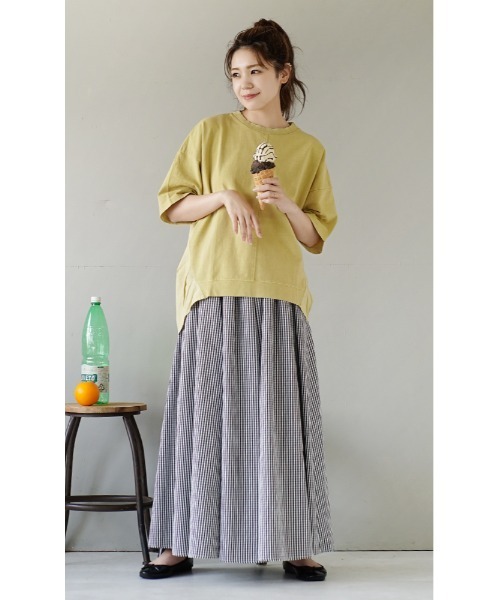e-zakkamania stores(イーザッカマニアストアーズ)の「布帛切り替え 裏毛プルオーバー(Tシャツ/カットソー・レディース・イエロー/ブラック/アイボリー・M)」の14枚目の写真