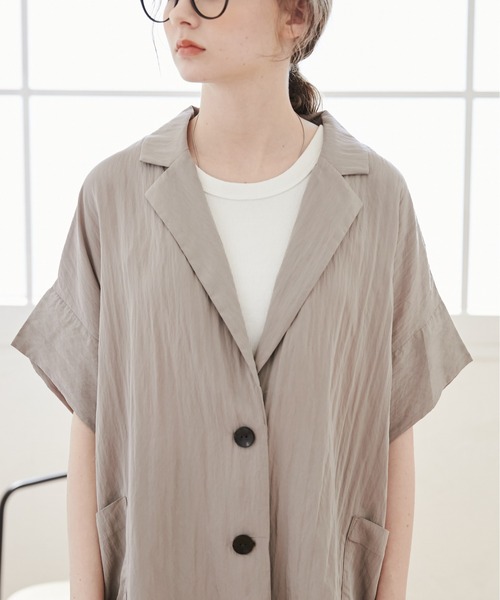 ANGIE（アンジー）の「【接触冷感】半袖 サマージャケット（テーラードジャケット・レディース・ライトグレー/ブラウン/スミクロ/ナチュラル/ベージュ/チャコールグレー/ブラック/ブラウン系その他・FREE）」の9枚目の写真