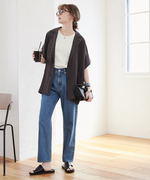 ANGIE（アンジー）の「【接触冷感】半袖 サマージャケット（テーラードジャケット・レディース・ライトグレー/ブラウン/スミクロ/ナチュラル/ベージュ/チャコールグレー/ブラック/ブラウン系その他・FREE）」の16枚目の写真