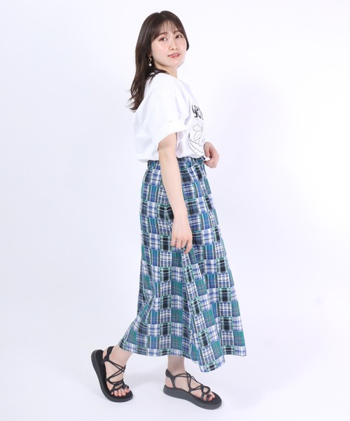 さみーばさん専用　BLUE TRICK パッチワーク ロングスカート セール】Champion（チャンピオン）マドラスパッチワークロング