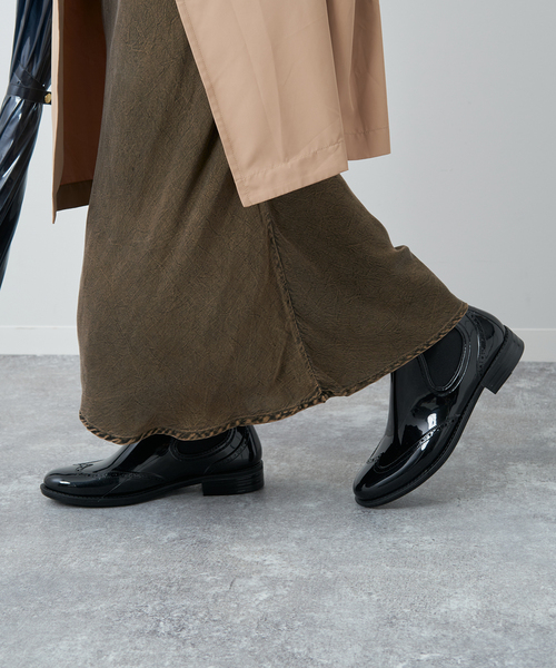 Traditional Weatherwear(トラディショナルウェザーウェア)の「【TRADITIONAL WEATHERWEAR】 SIDE GOA WING TIP RAIN ブーツ(ブーツ・レディース・ブラック・37/39/38)」の4枚目の写真